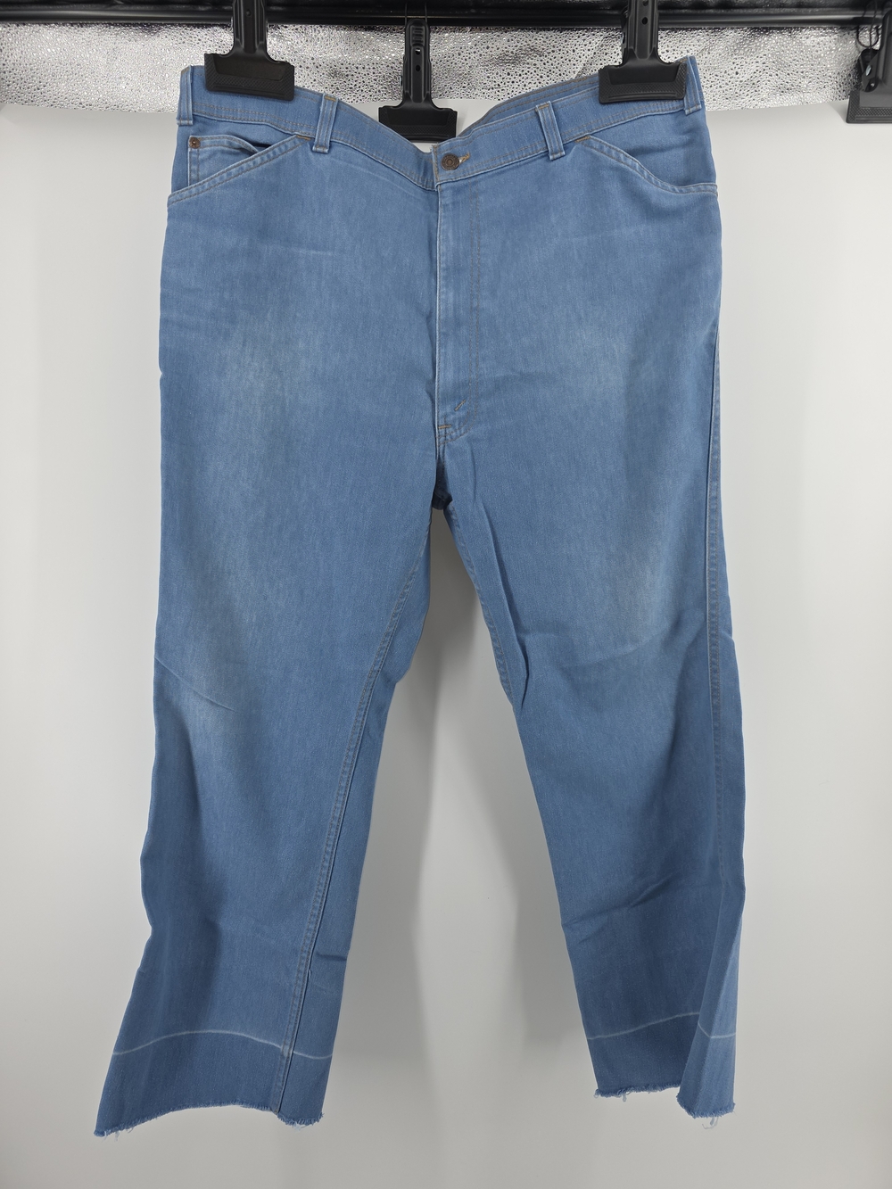 Vintage Levi's Straight Fit Light Blue Denim Jeans Orange Tag 40 X 26 1/2